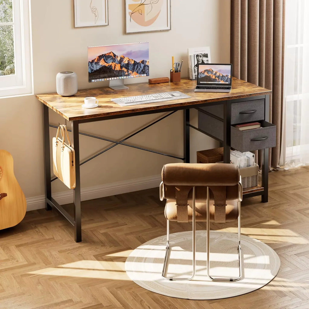 Adjustable  Modern Computer Desk with Drawers